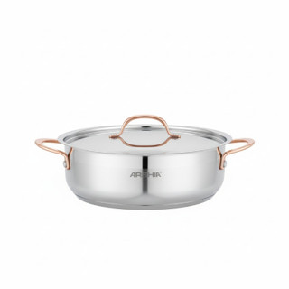 ماهیتابه دو درب استیل دسته مسی 32 سانت عرشیا مدل SS014-3315